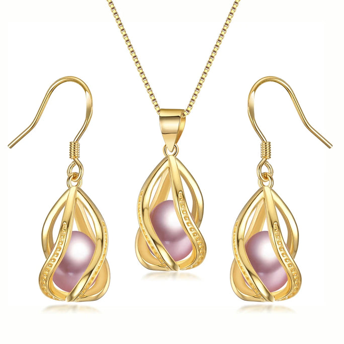 Silver Set, Natural Freshwater Pearl