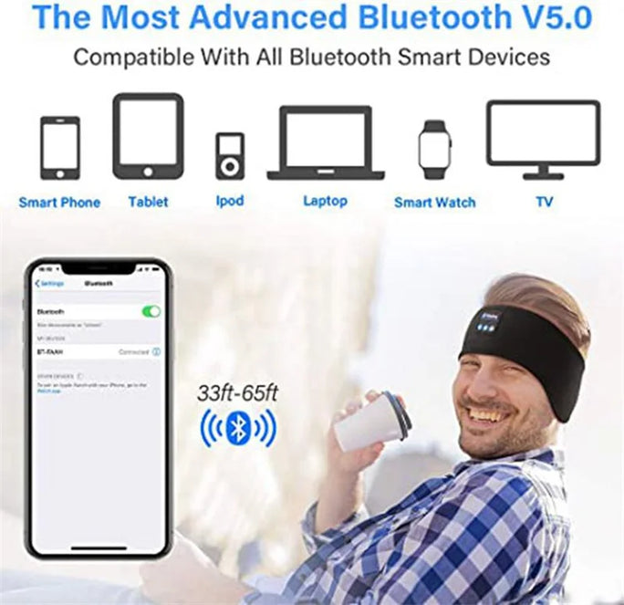 Wireless Bluetooth Headband Earphones - Sports Headphones (Elastic)