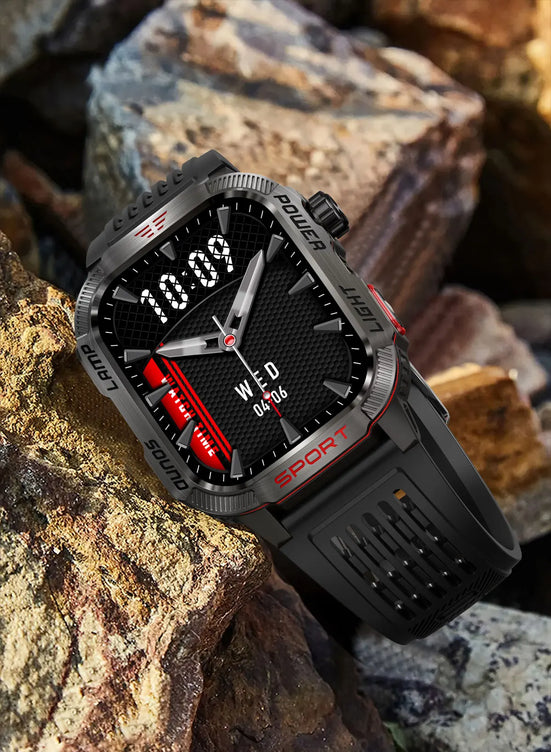 MISIRUN Smart Watch Men LED Flashlight Compass Altitude Air Pressure 100+ Sport Mode Fitness Tracker Outdoor Military Smartwatch