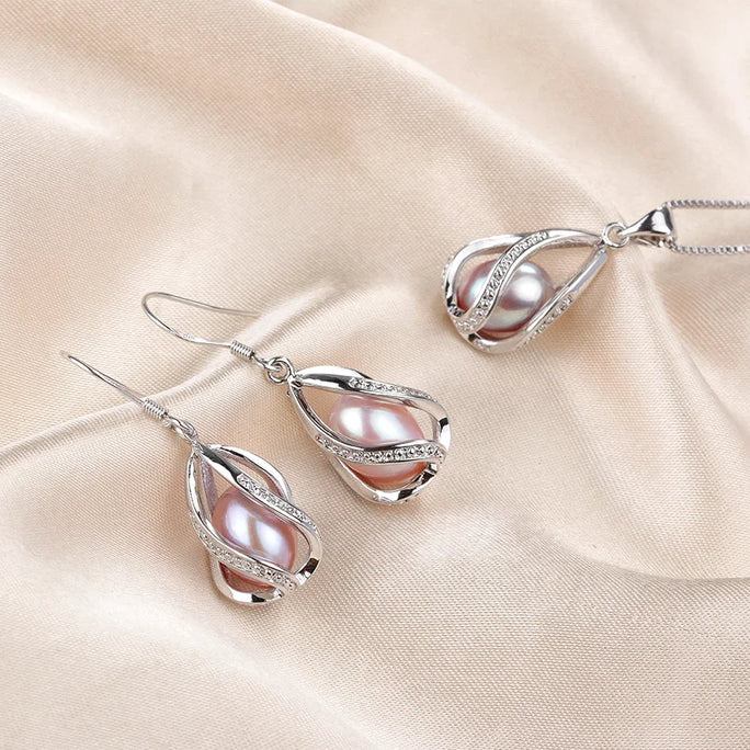 Silver Set, Natural Freshwater Pearl