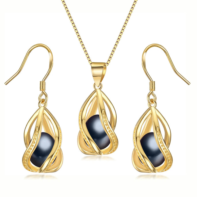Silver Set, Natural Freshwater Pearl