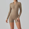 Short Sleeve Zipper Jumpsuit