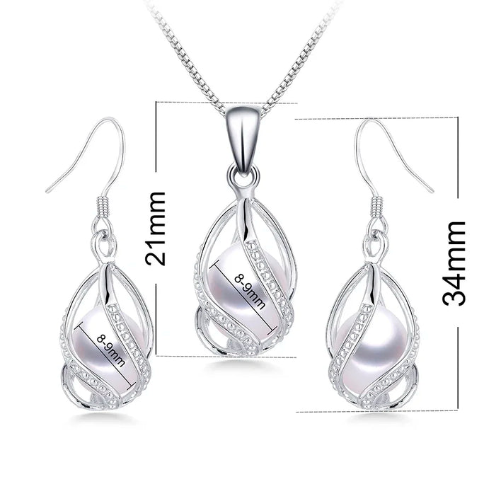 Silver Set, Natural Freshwater Pearl