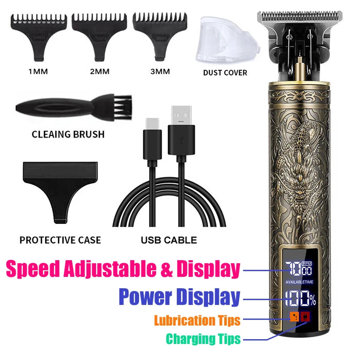 Vintage Electric Hair Trimmer for Men – Rechargeable & Stylish