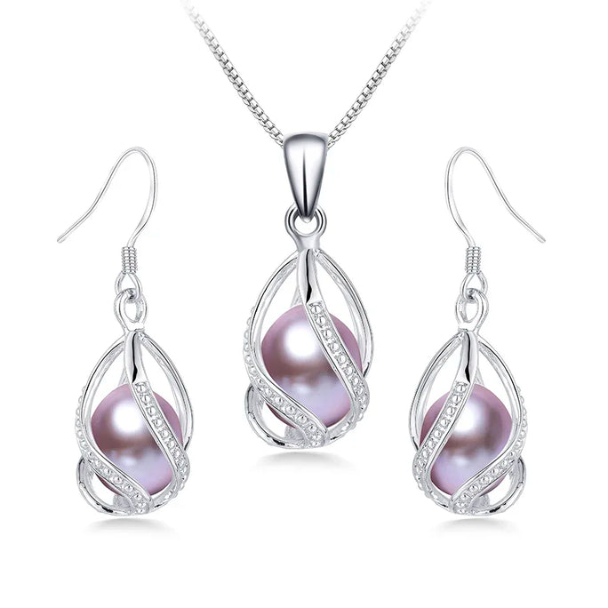 Silver Set, Natural Freshwater Pearl