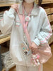 Harajuku Oversize-Hoodie mit Katzenstickerei