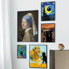Schwarze Katze und Van Gogh Leinwandbild