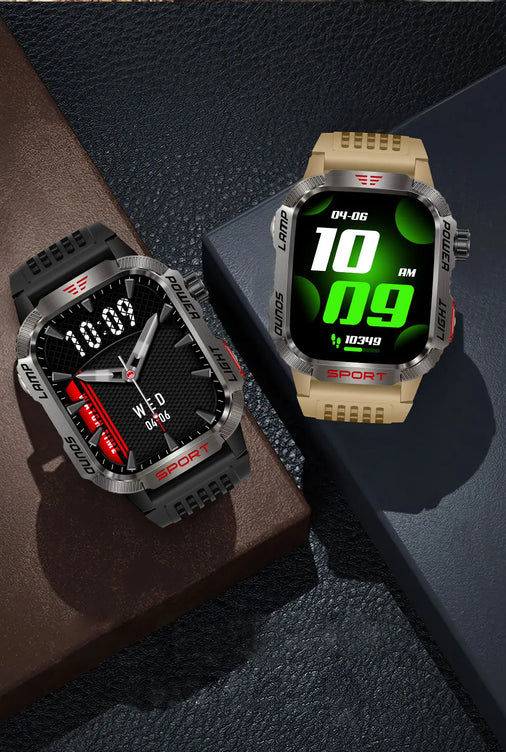 MISIRUN Smart Watch Men LED Flashlight Compass Altitude Air Pressure 100+ Sport Mode Fitness Tracker Outdoor Military Smartwatch