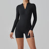 Short Sleeve Zipper Jumpsuit