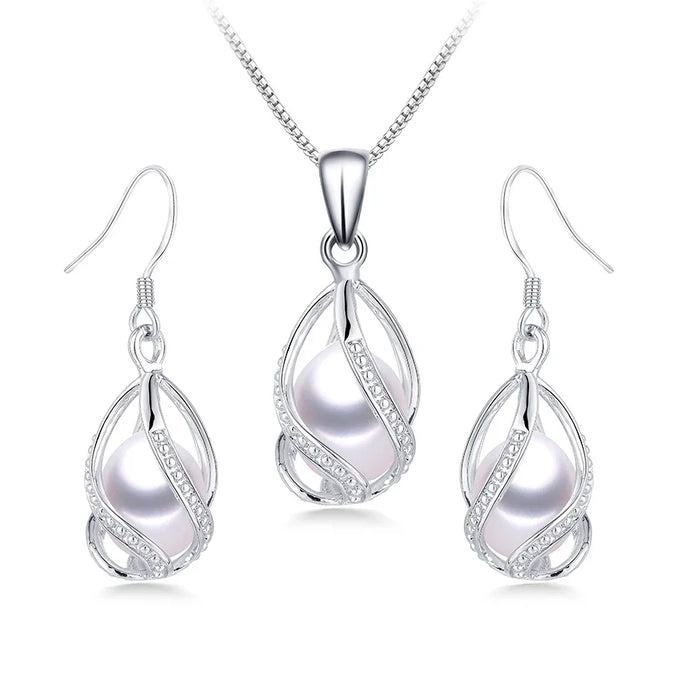 Silver Set, Natural Freshwater Pearl
