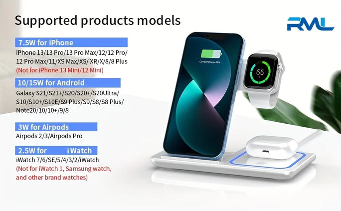 Portable Wireless 3-in-1 Charge .