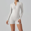 Short Sleeve Zipper Jumpsuit