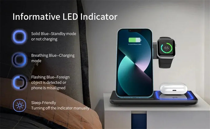 3 In 1 Wireless Charger Stand Pad